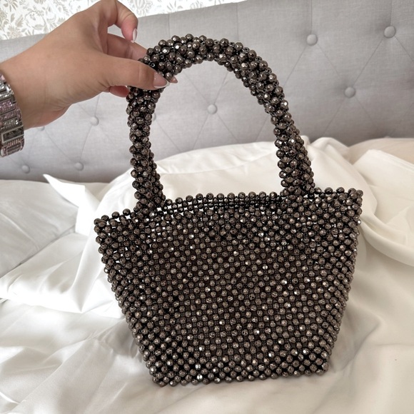 Metallic Crystal Beaded Top Handle Mini Bag | Excellent Condition - Picture 8 of 8